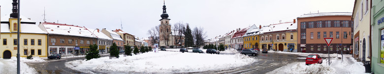 Nové Město na Moravě - náměstí v zimě